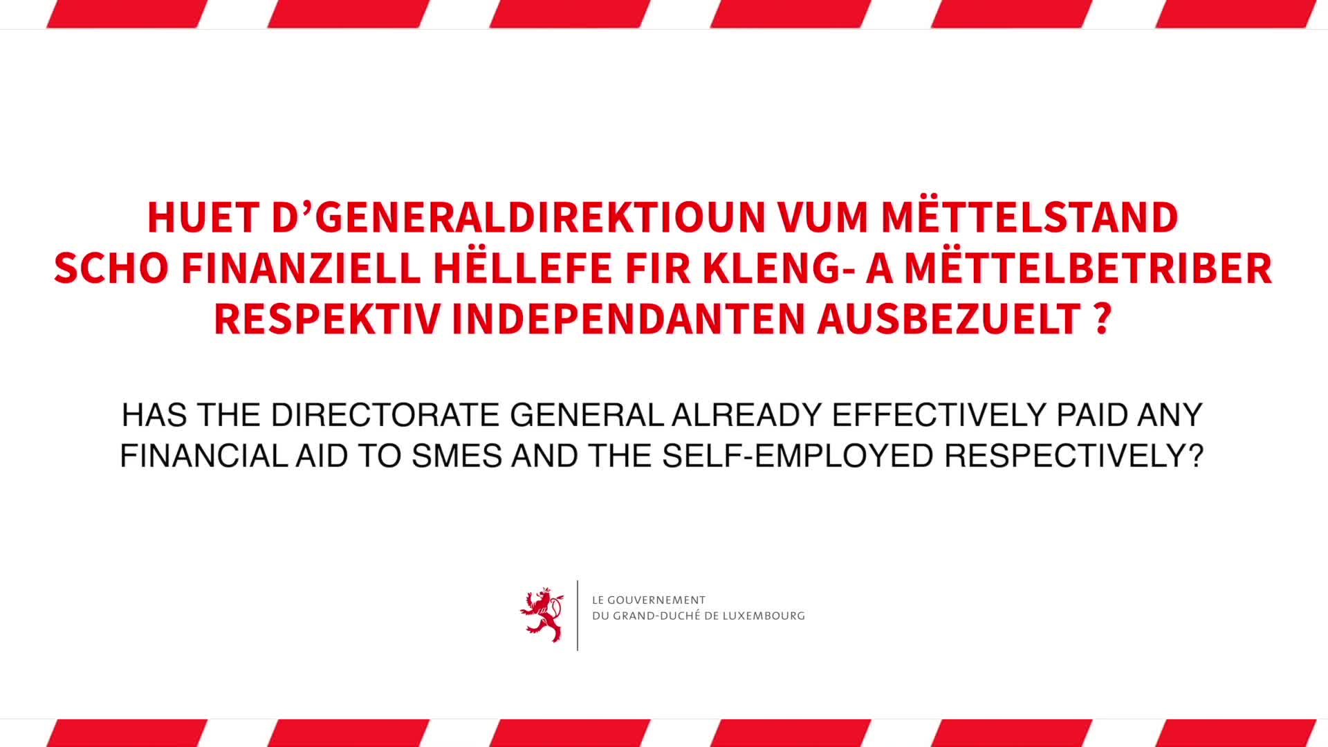 Covid-19 : The Minister for Small and Medium-Sized Enterprises, Lex Delles, informs (2)
