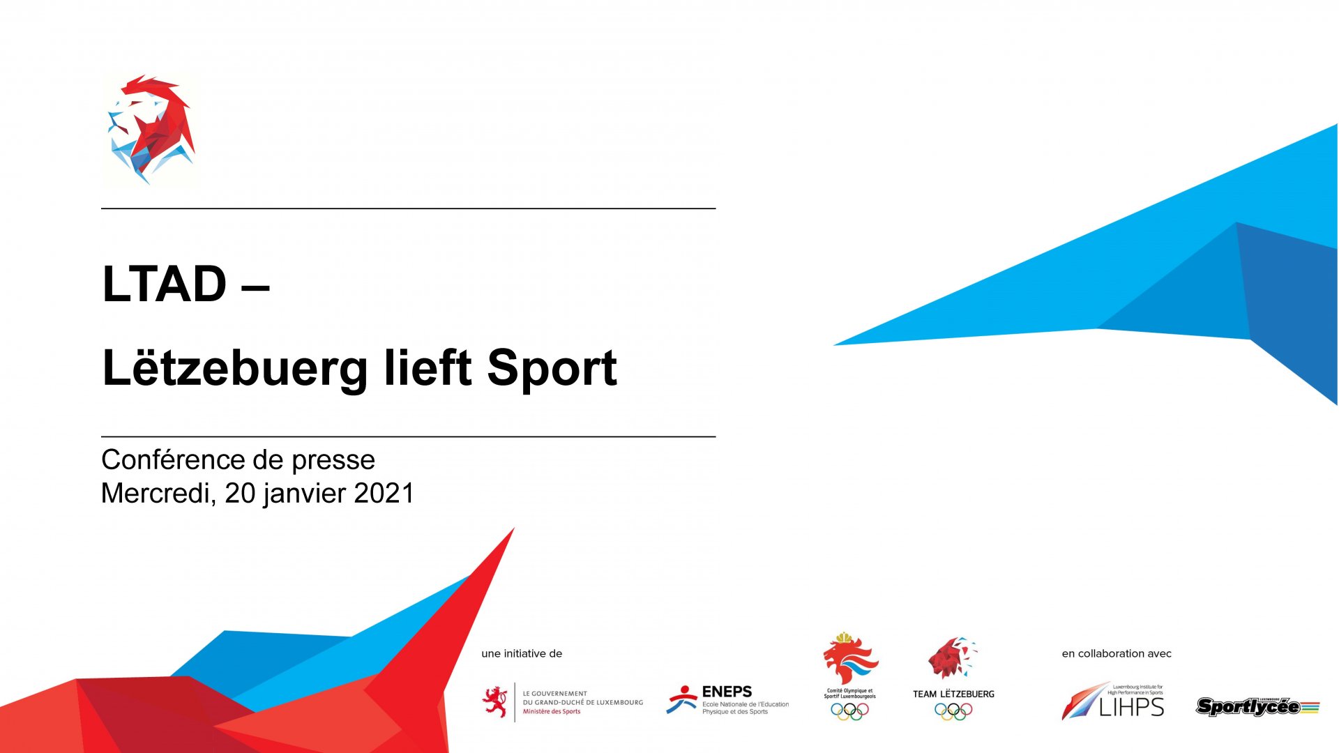 LTAD - Lëtzebuerg lieft Sport - Conférence de presse du 20 janvier 2021
