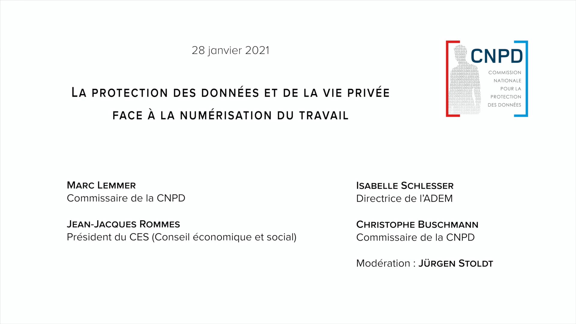 Conférence: Protection des données et de la vie privée face à la numérisation du travail