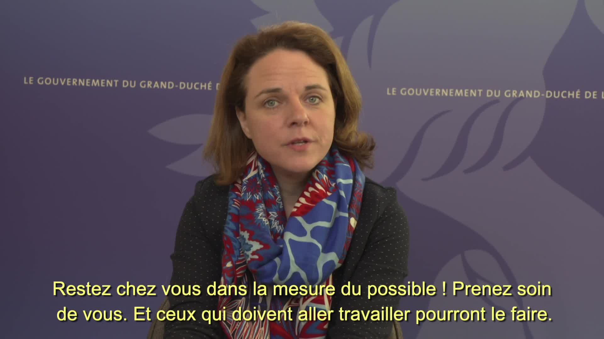 Covid19 - La ministre de la Famille et de l’Intégration, Corinne Cahen, informe